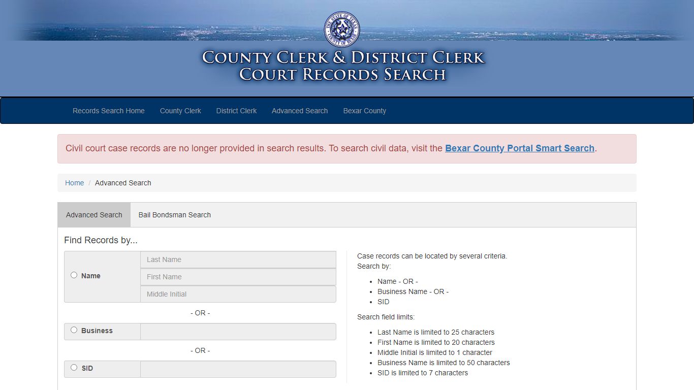 Find Records by... - search.bexar.org